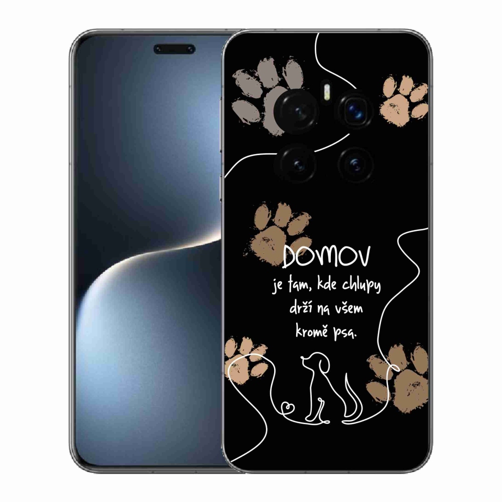 Gél borítás mmCase a Honor Magic 7 Pro 5G készülékhez - kutya motívum fekete háttérrel