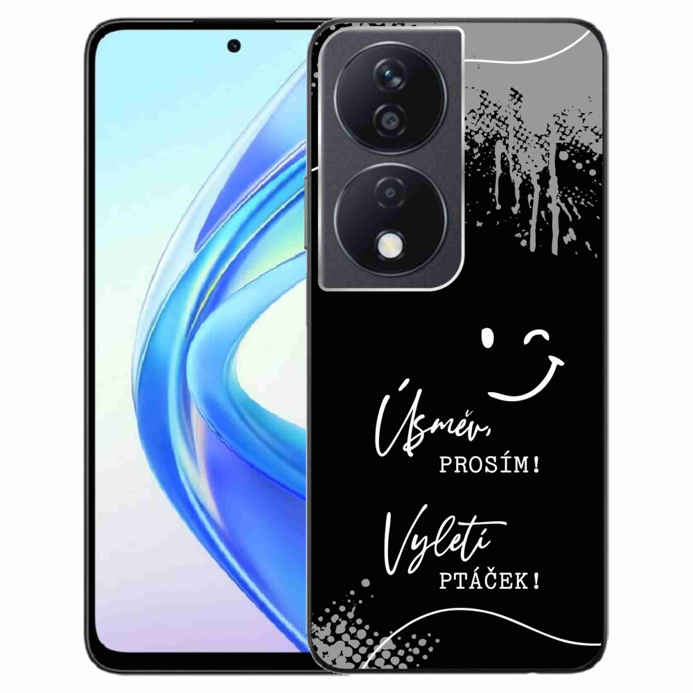 Gél borító mmCase a Honor X7b/Honor 90 Smart készülékhez - vicces szöveg 4 fekete háttérrel