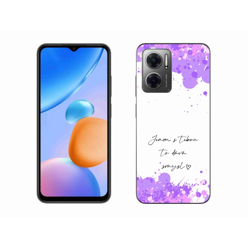 Gél borító mmCase a Xiaomi Redmi 10 5G - szerelem szöveg fehér háttérrel