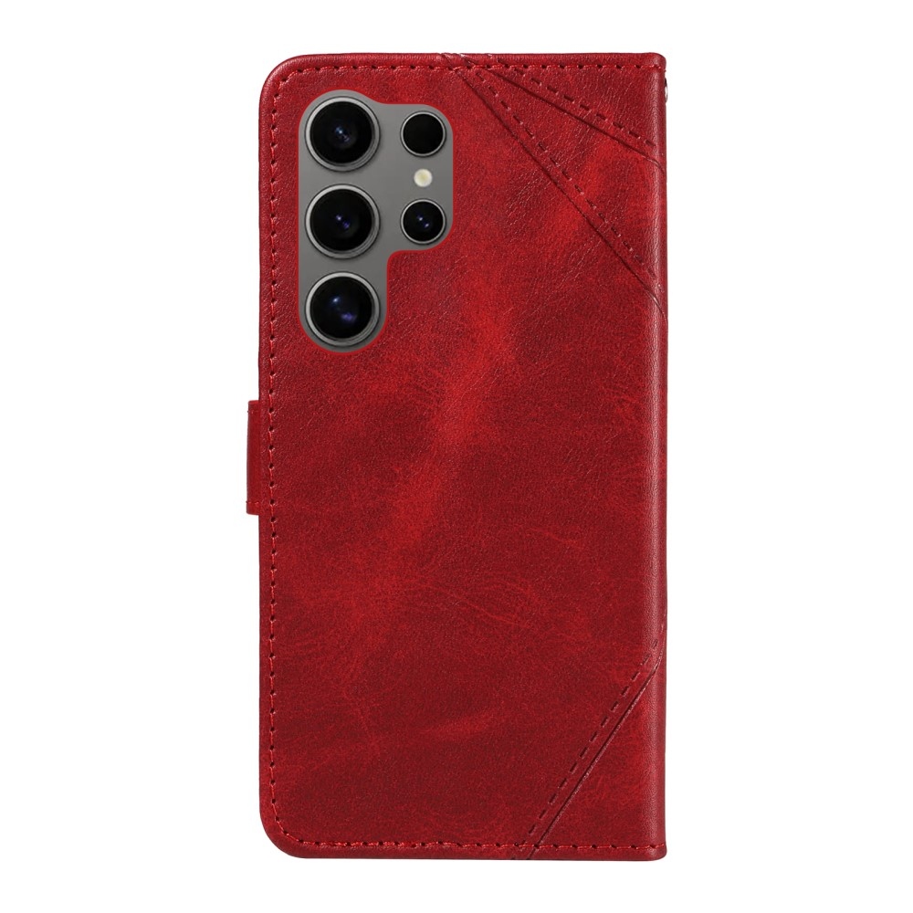 Vonalak könyv tok Samsung Galaxy S25 Ultra - piros